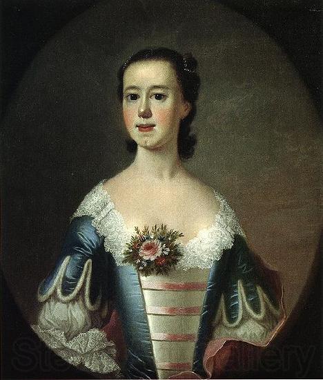 Jeremiah Theus Portrait of Mrs Spain oil painting art